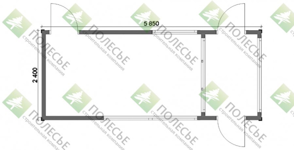 Блок контейнер № 063 (Пост охраны) 2,4х5,85
