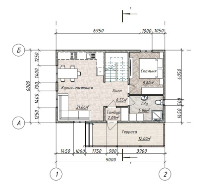 Каркасный дом Эдем 6х9